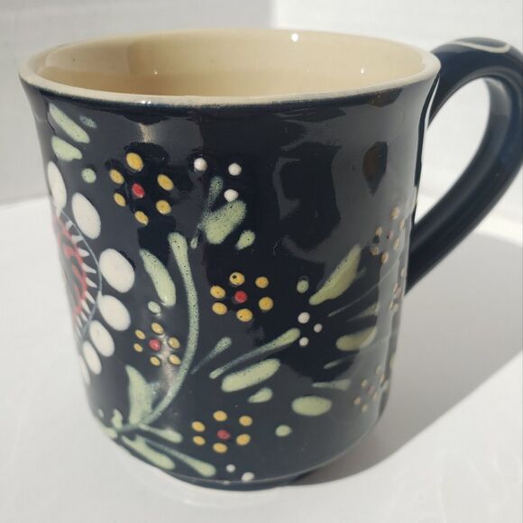 Soufflenheim Authentique Henri SiegFried France 3.5" Mug Cup Blue Embossed Heart - Picture 10 of 16